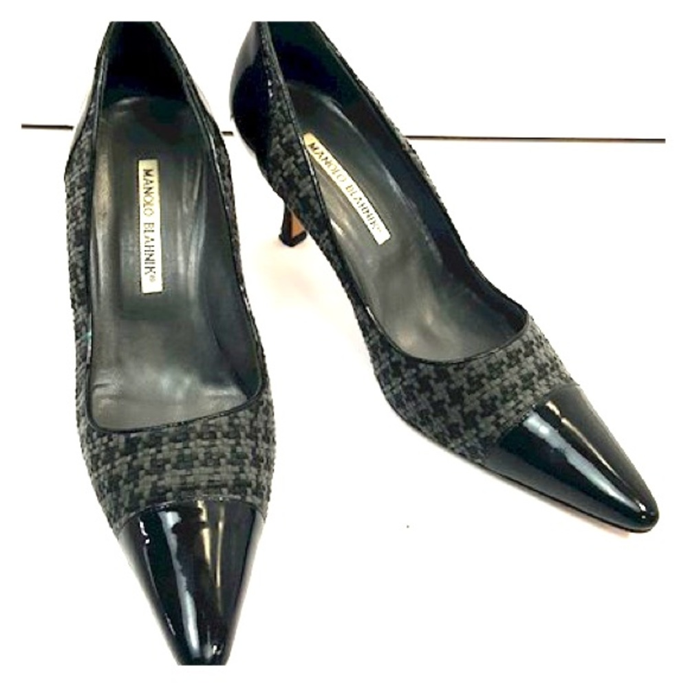 Manolo Blahnik Houndstooth Heels Euro size 37.5